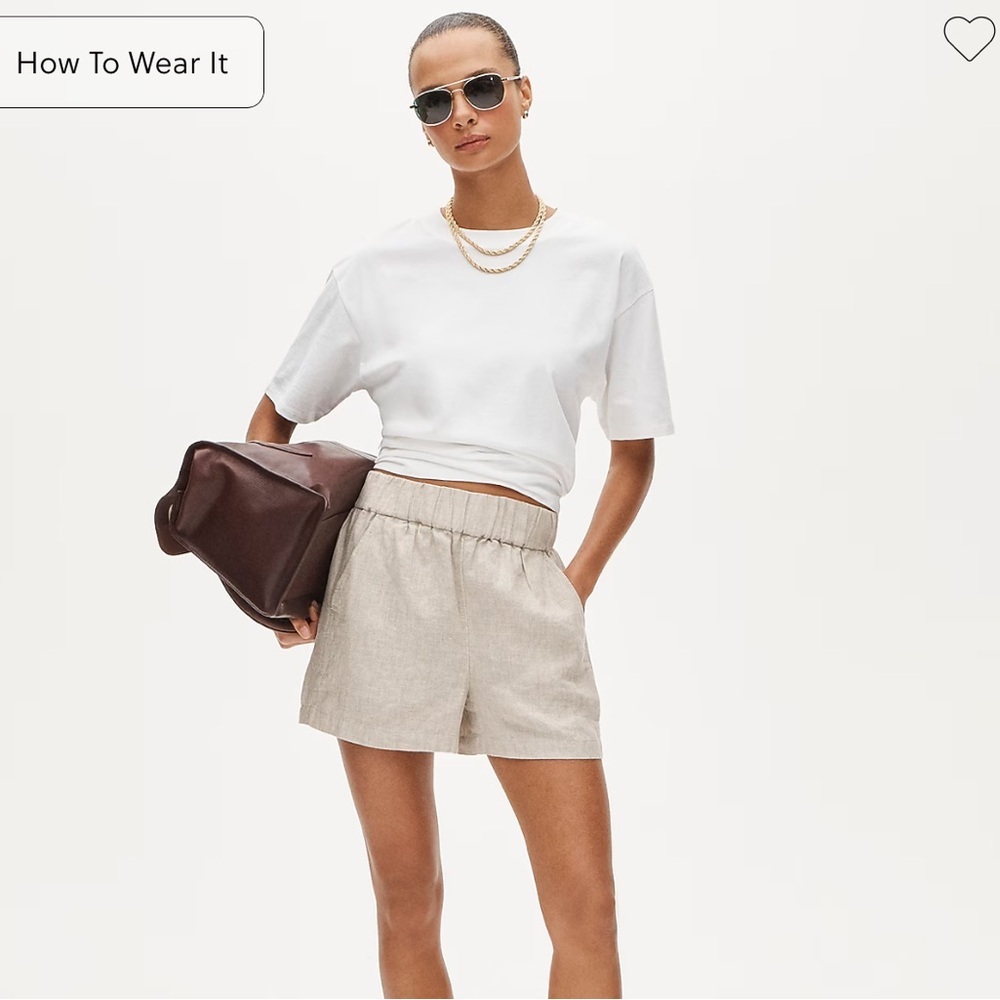 J. Crew Light Beige Linen Blend Women's Shorts - Picture 3 of 14